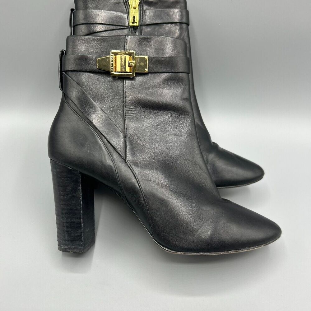 Ted Baker Indra Black Leather Bootie Size EU 37.5 /US Size 7